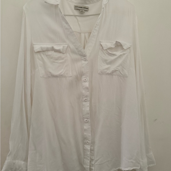 Alexander Wang Women's White Button-Down Shirt - Picture 2 of 12
